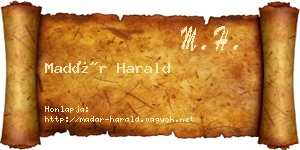 Madár Harald névjegykártya